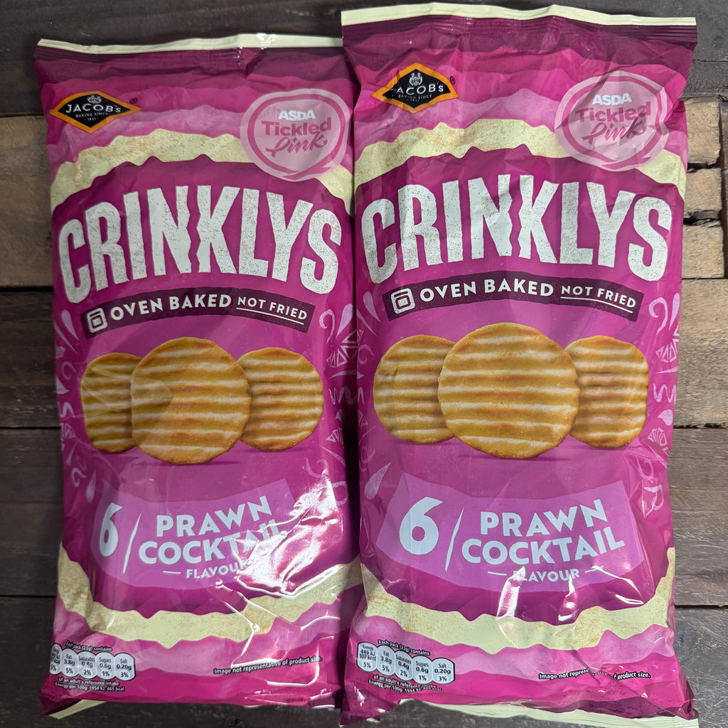 12x Jacob's Crinklys Prawn Cocktail Snack Bags (2 Packs of 6x23g) & Low ...