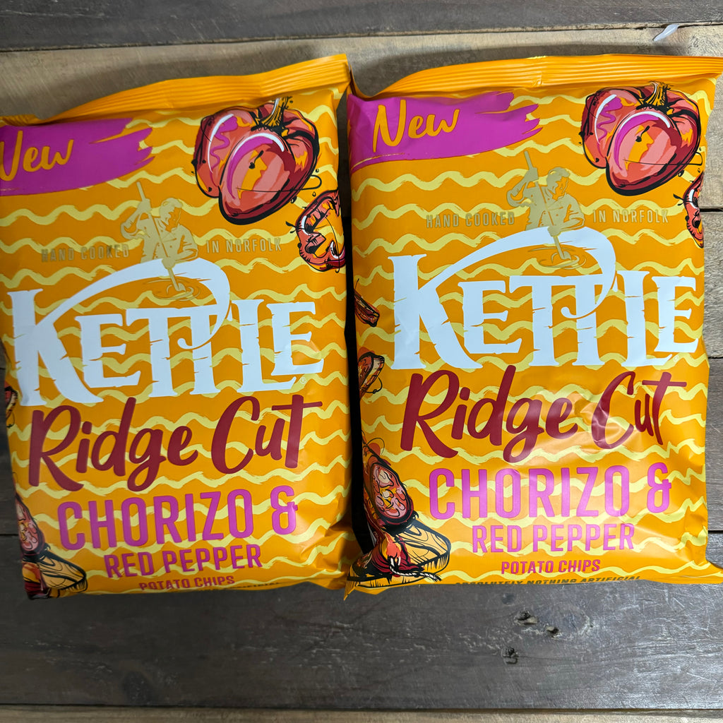 3x Kettle Ridge Cut Chorizo & Red Pepper Crisps Share Bags (3x130g ...
