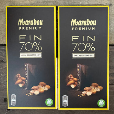 Marabou Premium 70% Caramelised Nuts (Karamelliserad Not) Chocolate Bar