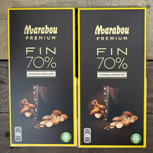 Marabou Premium 70% Caramelised Nuts (Karamelliserad Not) Chocolate Bar