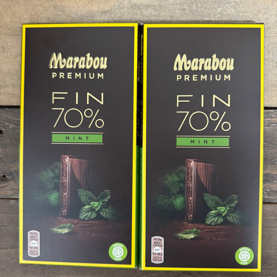 Marabou Premium 70% Mint Chocolate Bar