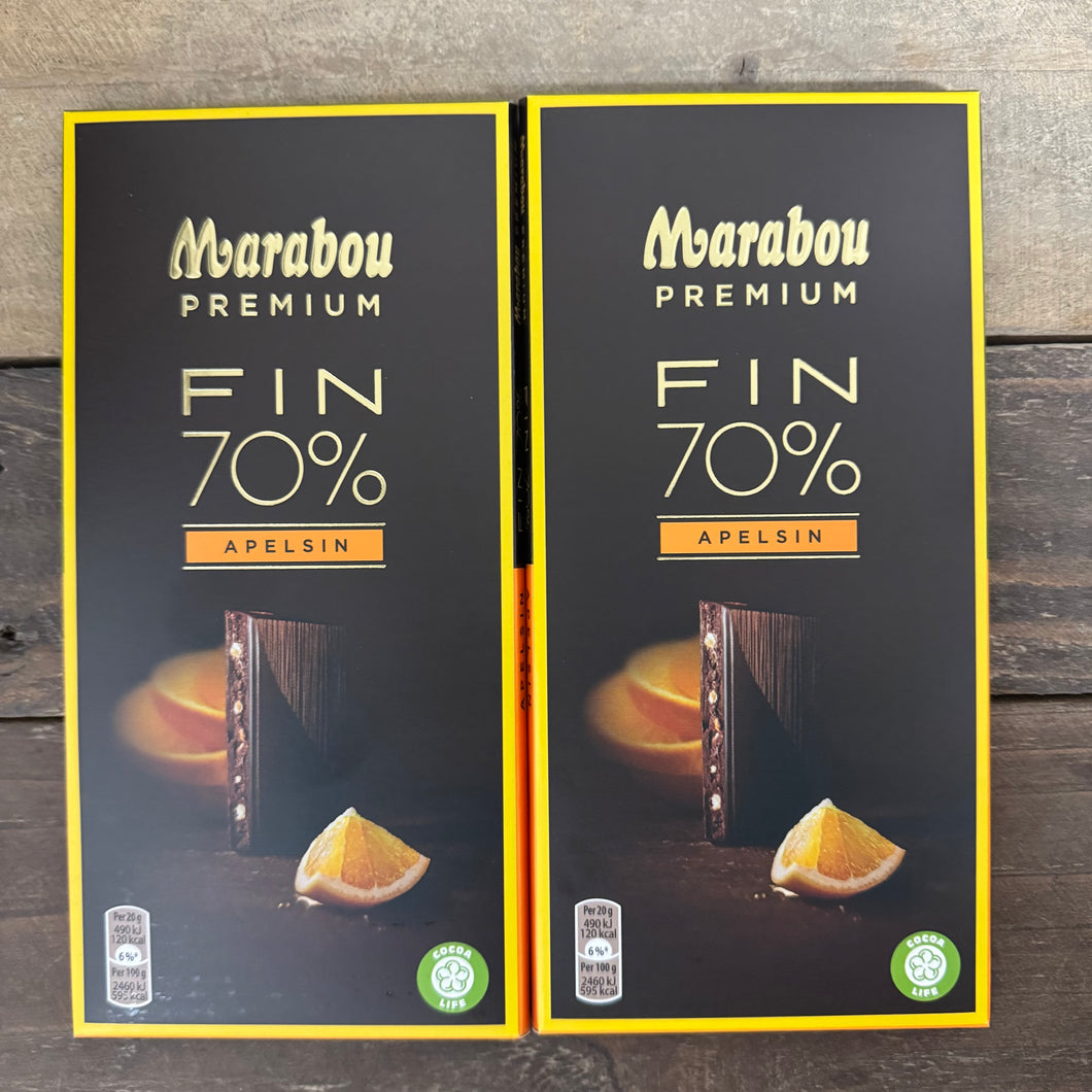 Marabou Premium 70% Orange (Apelsin) Chocolate Bar
