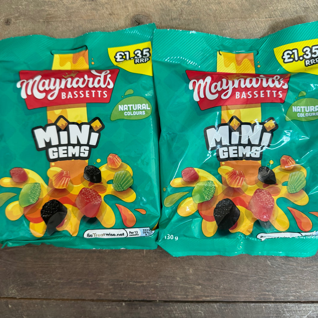 3x Maynards Bassetts Mini Gems Sweets Share Bags (3x130g) & Low Price ...