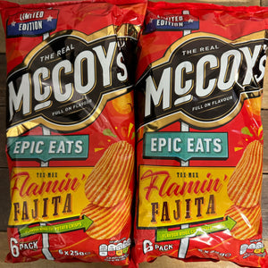 McCoys Epic Eats Tex Mex Flamin Fajita Crisps