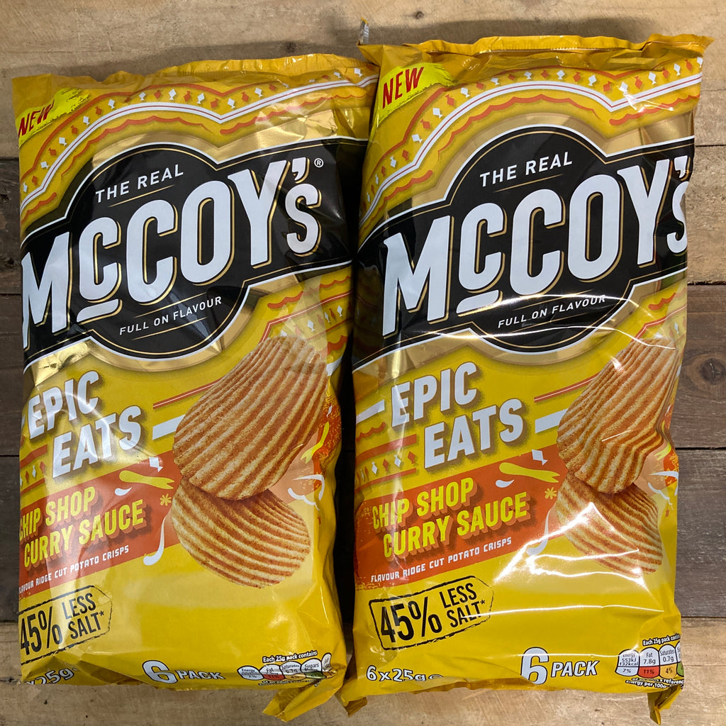 12x Mccoy's Epic Eat Chip Shop Curry Sauce Crisps (2 Packs of 6x25g ...