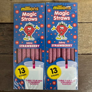 Millions Magic Straws Strawberry Flavour Straws