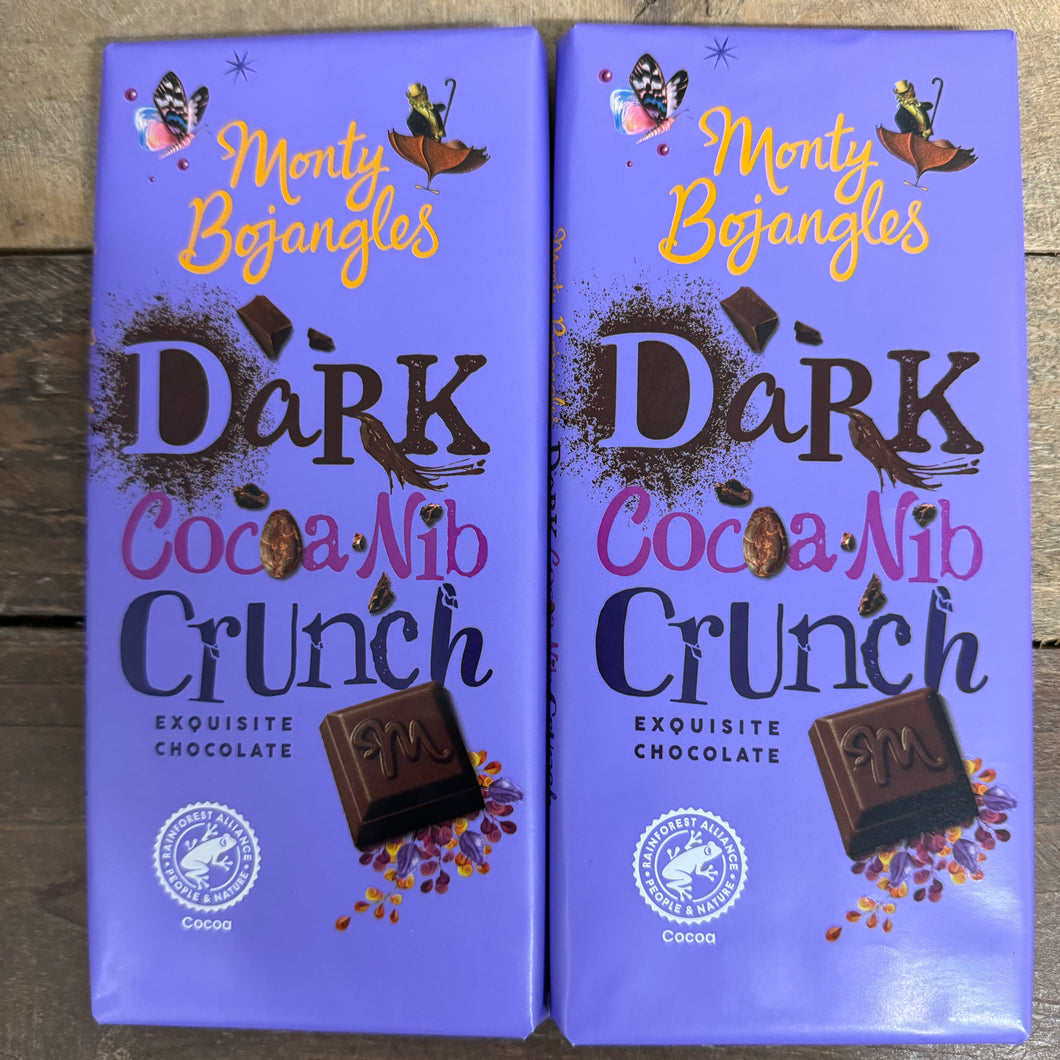 Monty Bojangles Dark Cocoa Nib Crunch Chocolate Bars