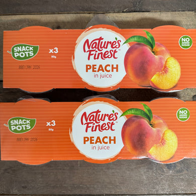 Natures Finest Peaches in Juice Snack Pots