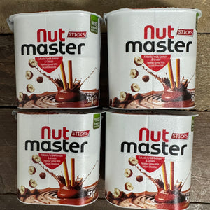 4x Nut Master Hazelnut Dips with Cocoa & Breadsticks (4x52g) & Low ...