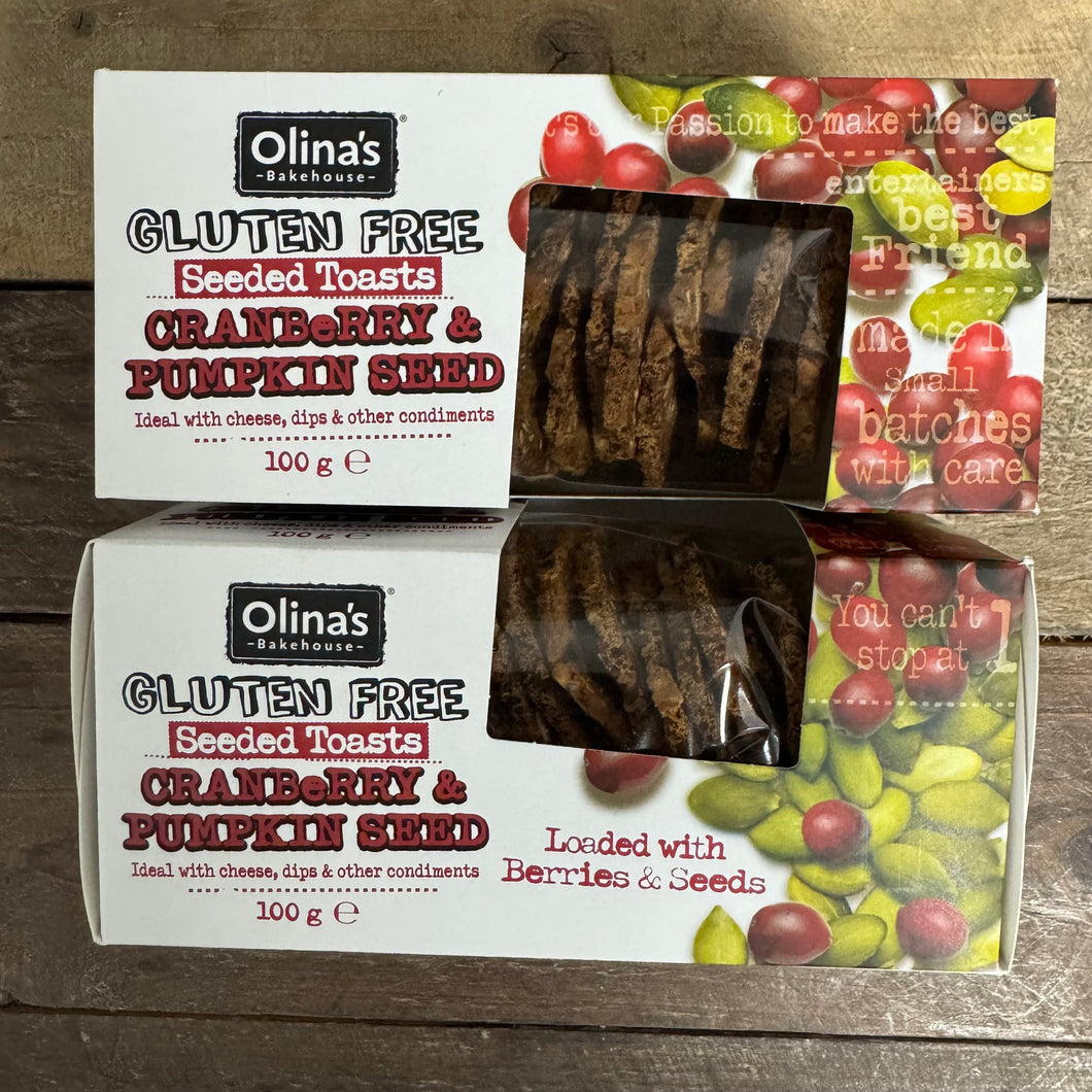 Olina's Bakehouse Cranberry and Pumpkin Seeded Toasts