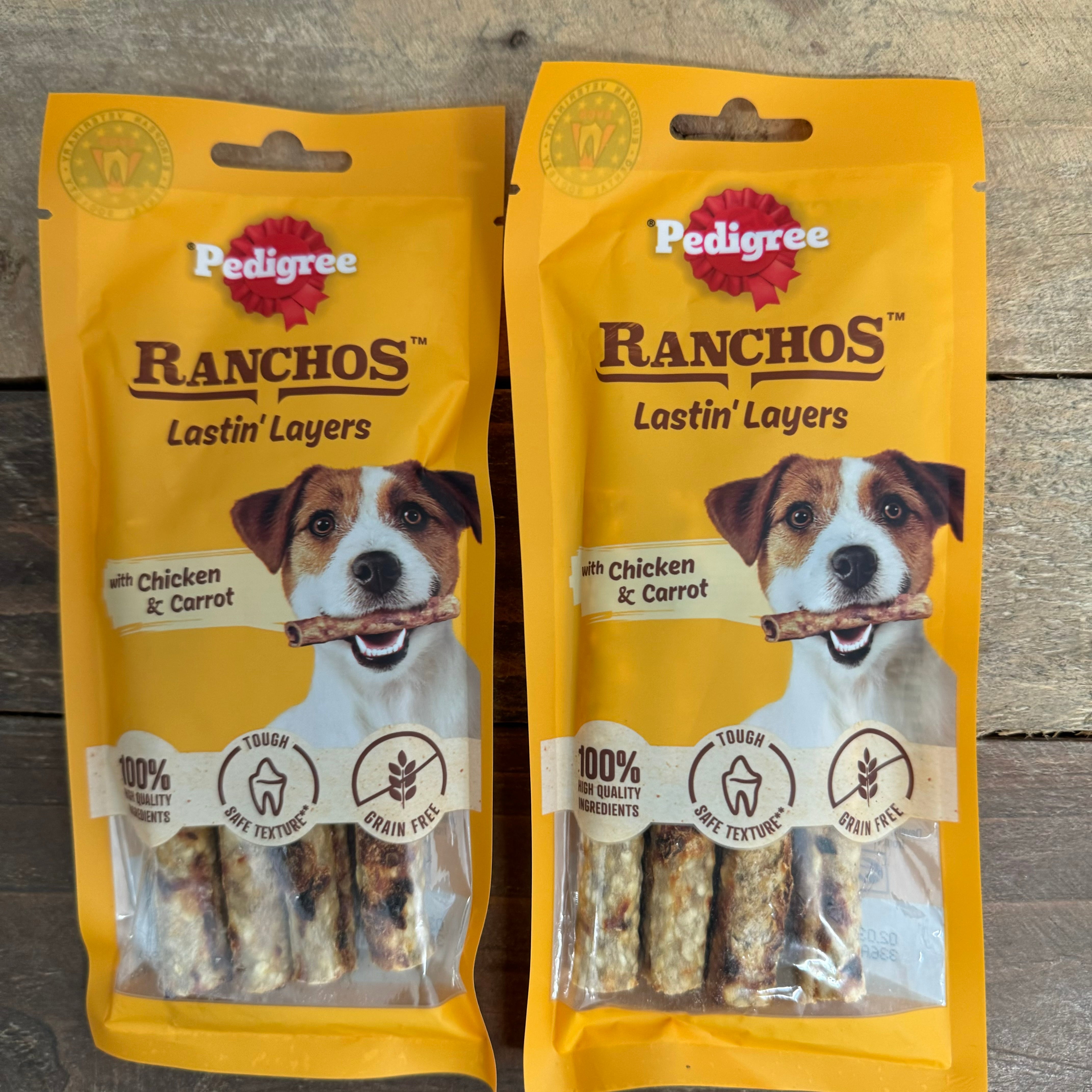 48x Pedigree Ranchos Lastin Layers Chicken Carrot Dog Treat