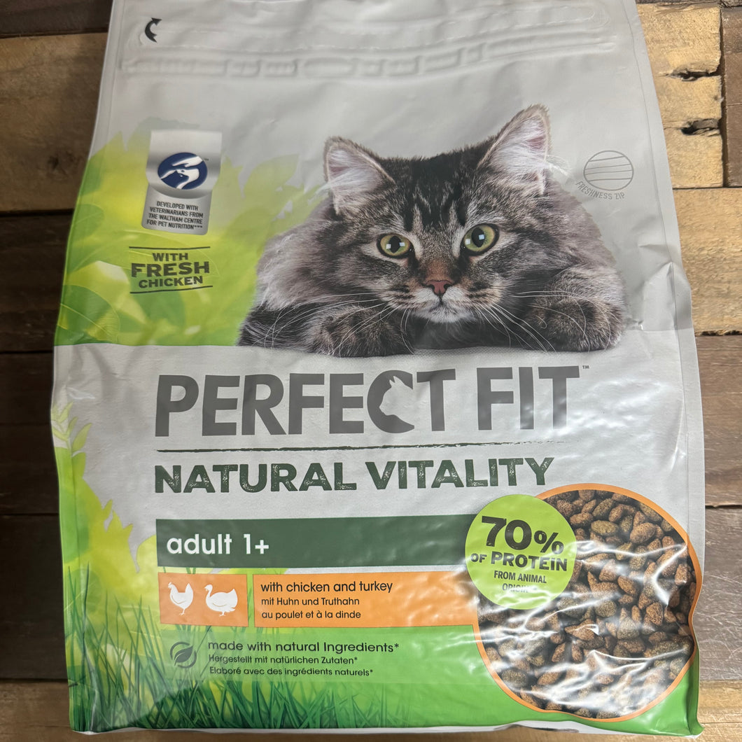 Perfect Fit Natural Vitality Adult Complete Dry Cat Food Chicken & Turkey