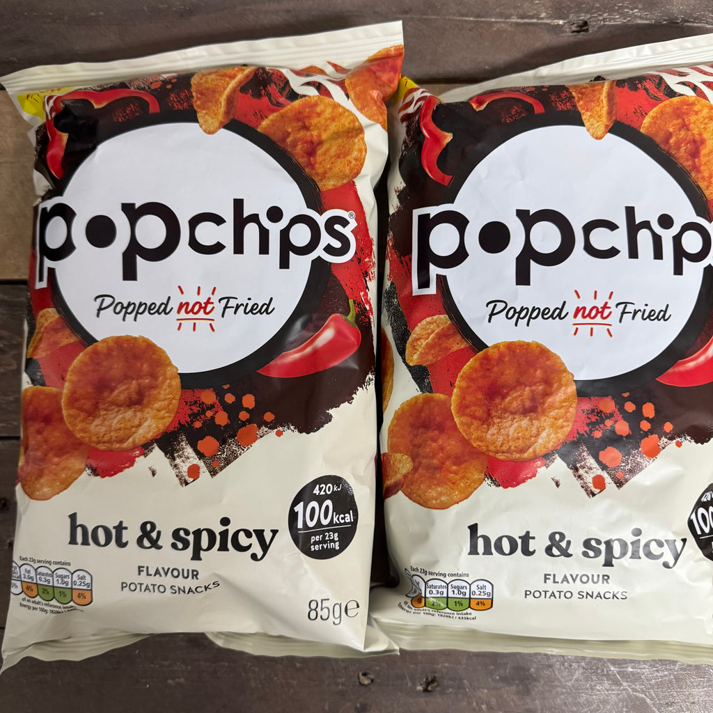 3x Popchips Hot & Spicy Flavoured Potato Snacks Share Bags (3x85g ...