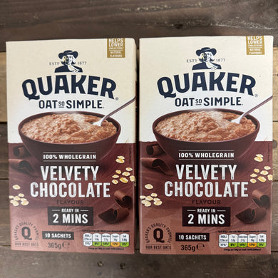 Quaker Oat So Simple Velvety Chocolate Porridge Sachets