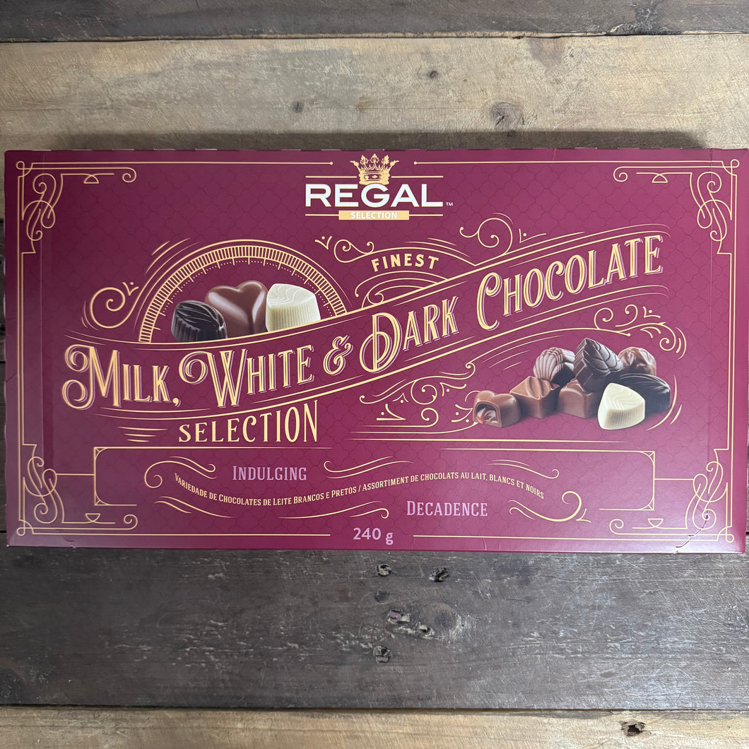 Regal Selection Milk, White & Dark Chocolate Assortment Box
