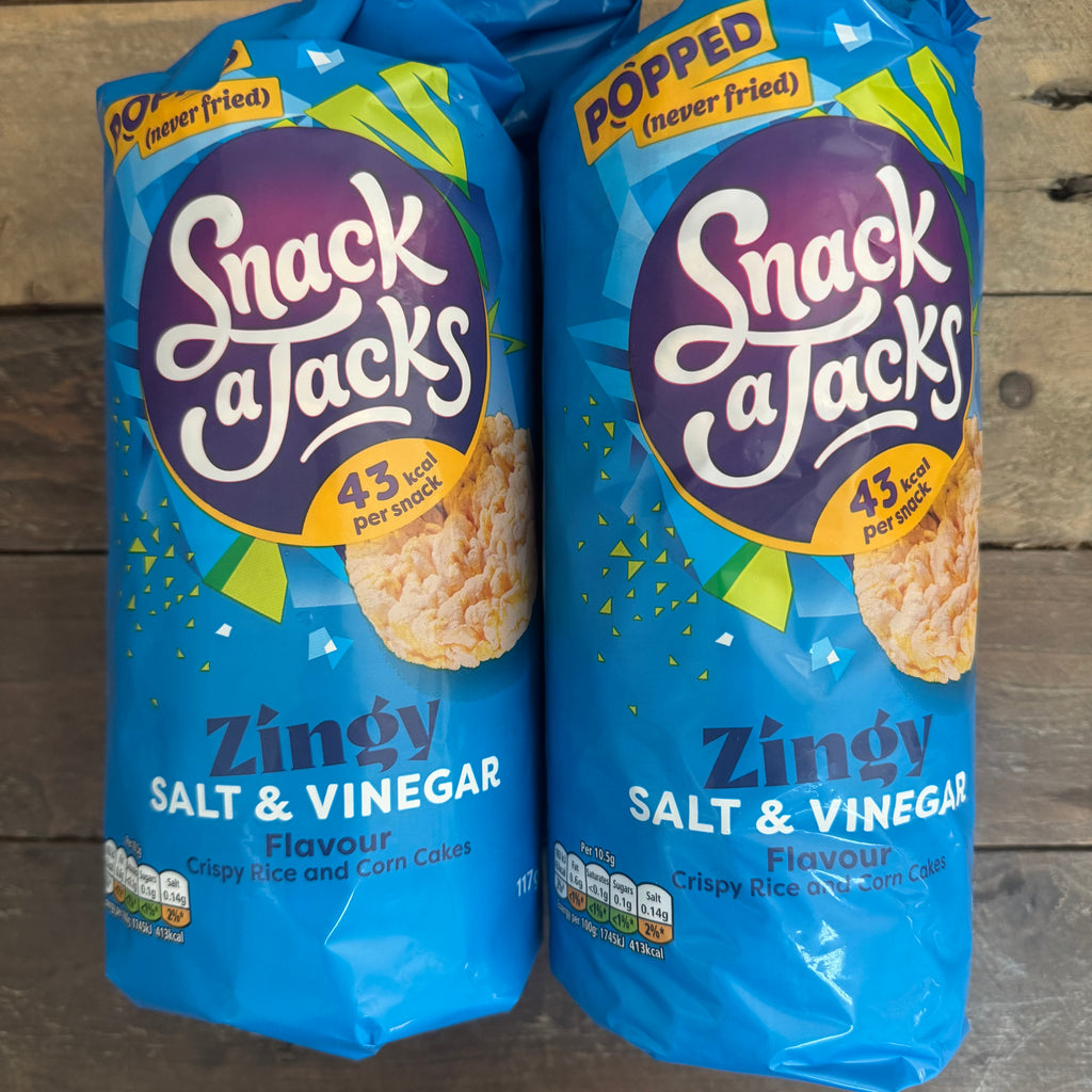 24x Snack a Jacks Salt & Vinegar Jumbo Rice Cakes (2 Packs of 12) & Low ...