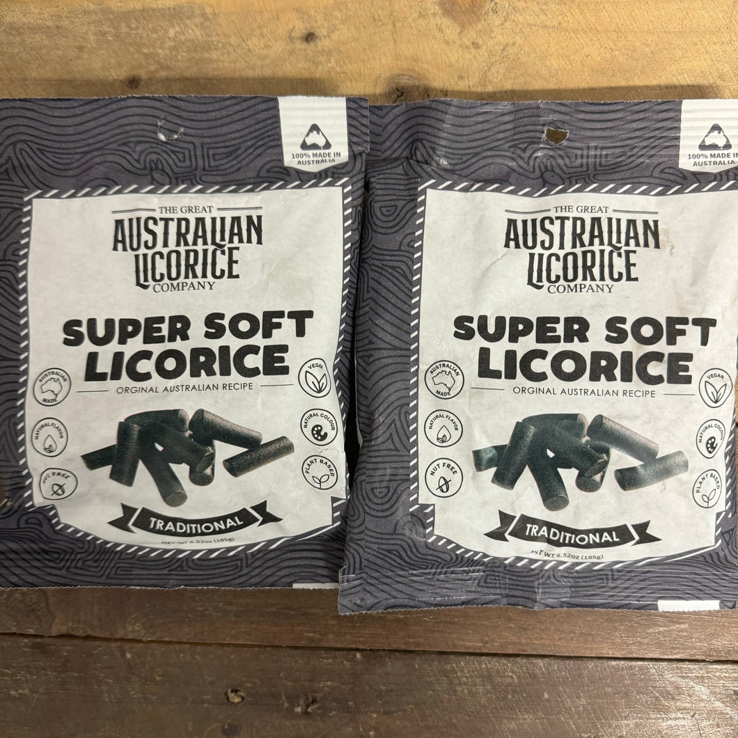 The Great Australian Licorice Company Super Soft Traditional Licorice Bag