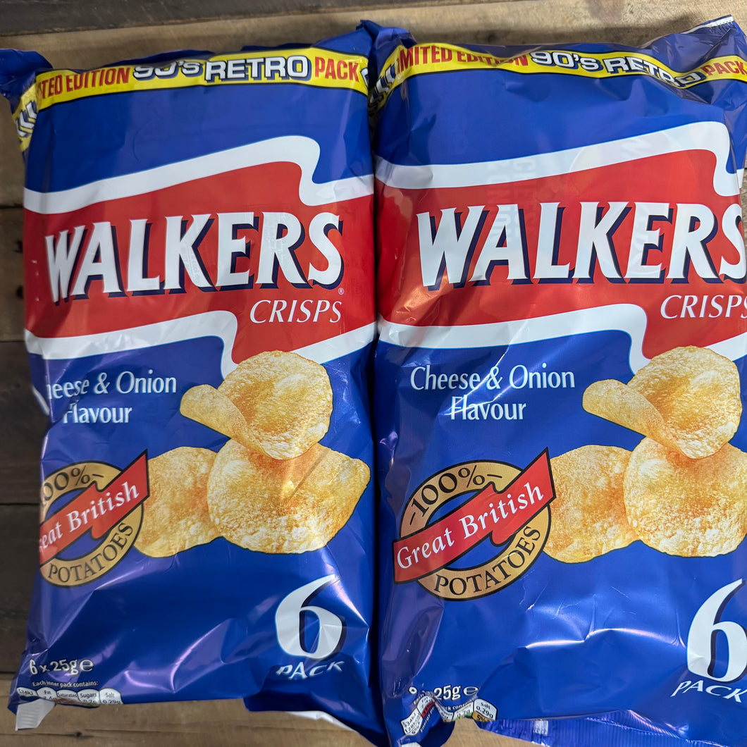 Walkers Cheese Onion Retro Crisps Bags