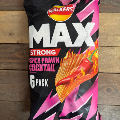 Walkers Max Strong Fiery Prawn Cocktail Crisps