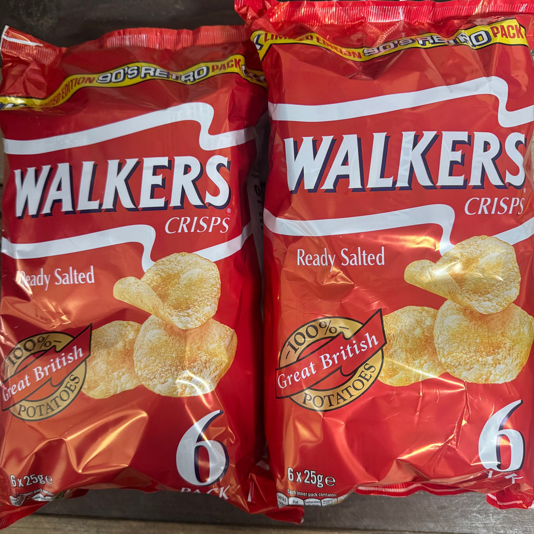 Walkers Ready Salted Crisps Retro 90's Bag