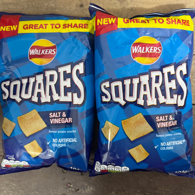 Walkers Squares Salt & Vinegar Crisps More To Share Bags