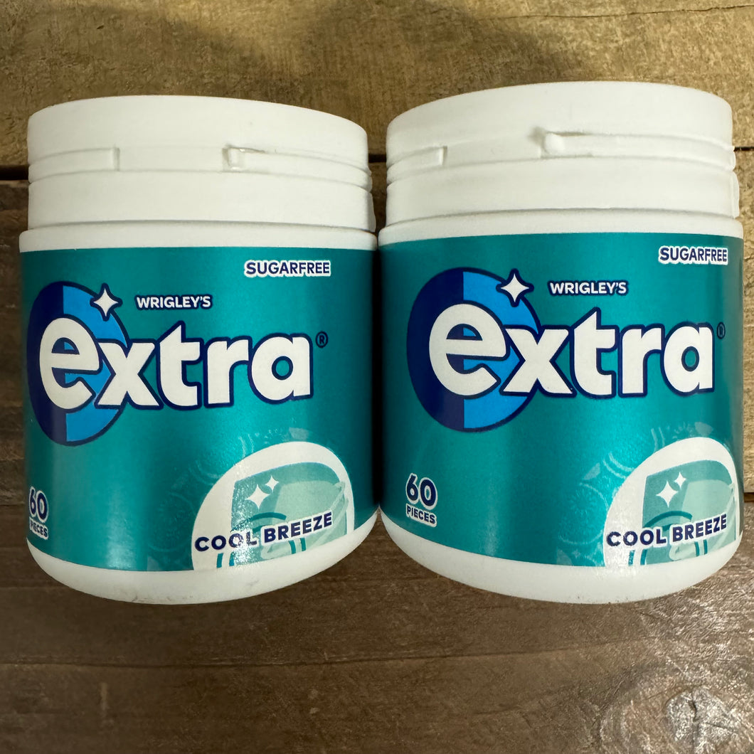 Extra Extra 120x Wrigley's Extra Cool Breeze Chewing Gum Pieces (2 Tubs of 60 ...