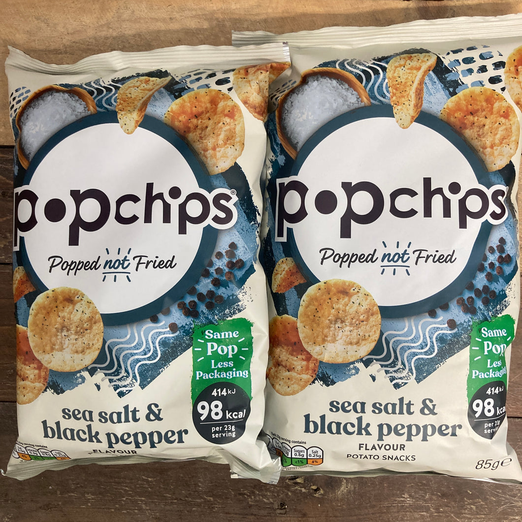 Popped Snacks 4x Popchips Sea Salt & Black Pepper Popped Snacks (4x85g) & Low Price ...