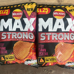 Walkers Max Strong Fiery Prawn Cocktail Crisps