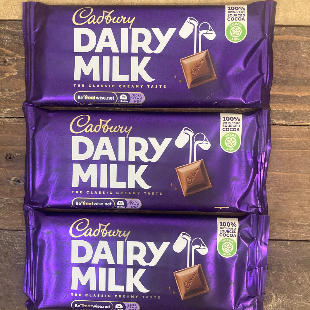 3x Cadbury Dairy Milk Chocolate Bars (3x95g) & Low Price Foods Ltd