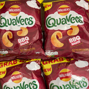 6x Walkers Quavers BBQ Sauce Snack Bags (6x34g)