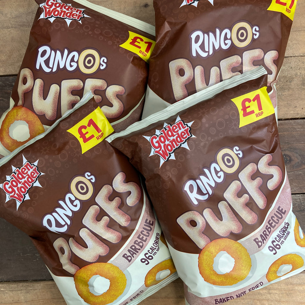 4x Golden Wonder Ringos Puffs Barbecue (4x60g) & Low Price Foods Ltd