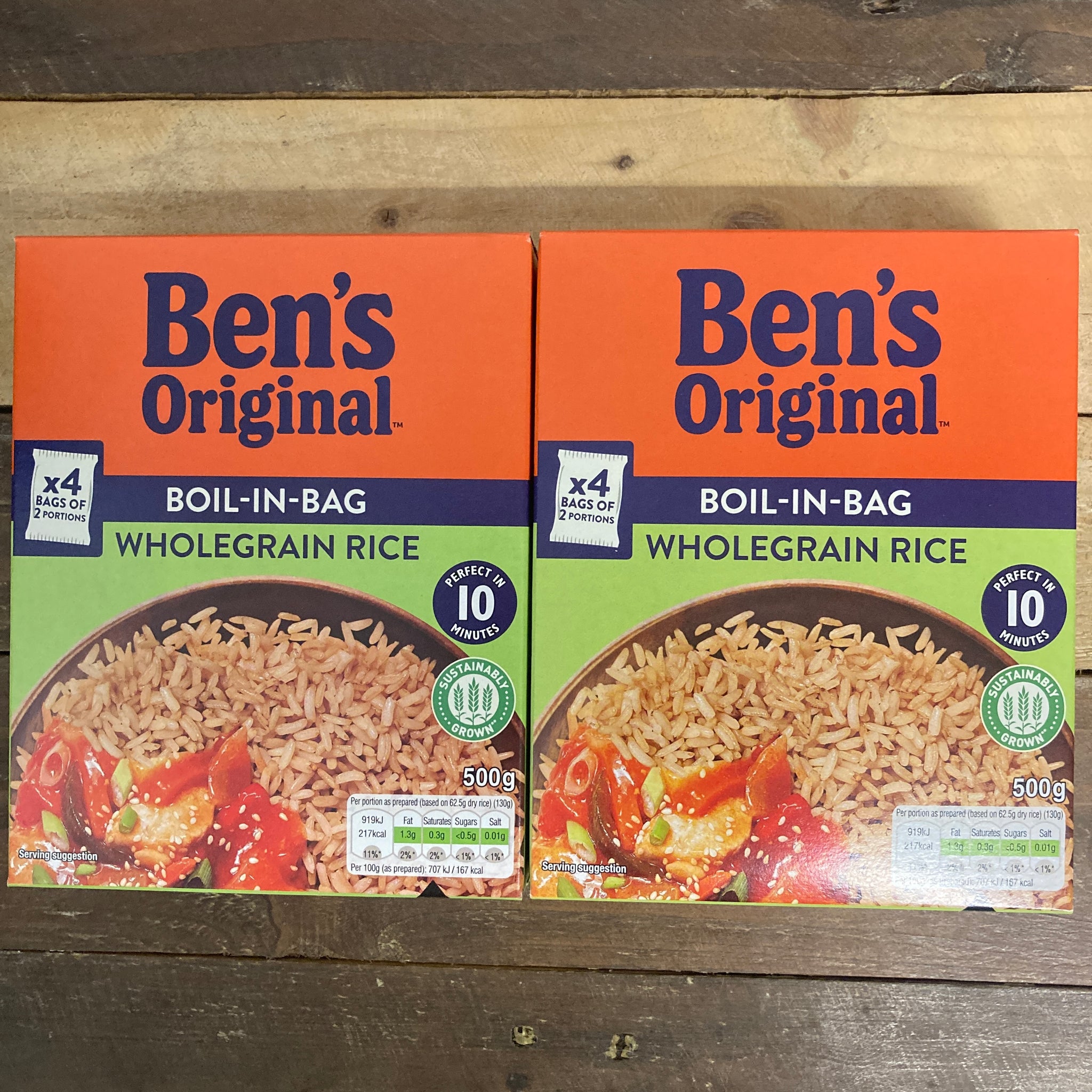 1Kg Ben's Original Boil In Bag Wholegrain Rice (2 Packs of 4x125g ...