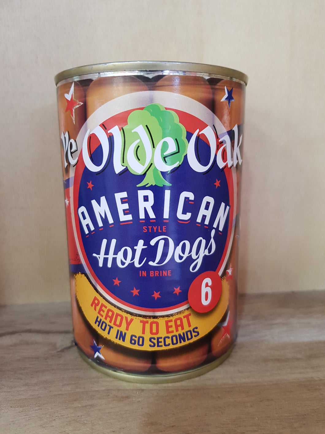 Ye Olde Oak 6x American Hotdogs in Brine 400g
