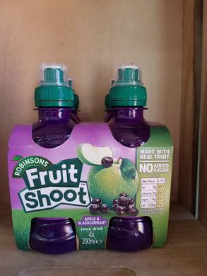 Robinsons Fruit Shoot Apple & Blackcurrant No Added Sugar 4 x 200ml