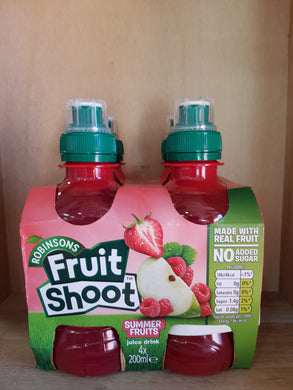 Robinsons Fruit Shoot Summer Fruits No Added Sugar 4 x 200ml