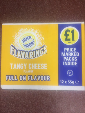 12x Hula Hoops Flavarings Tangy Cheese 55g