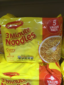 10x Maggi 3 Minute Noodles Curry Flavour Bags(2 Packs of 5x59g)