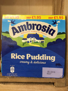 Ambrosia Rice Pudding 4 x 125g Snack Pots