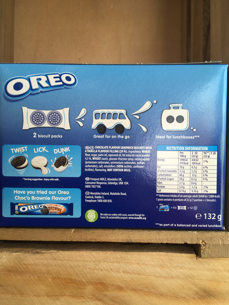 Oreo Lunchbox Pack 6x 2xBiscuit Pack 132g & Low Price Foods Ltd