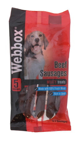 Webbox 5 Beef Sausages Dog Treats