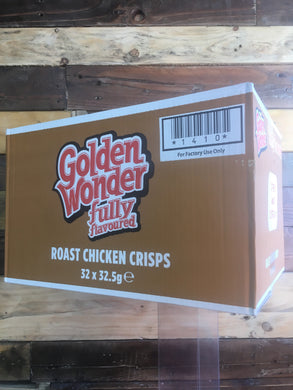 32x Packs of Golden Wonder Roast Chicken Crisps (32x32.5g)