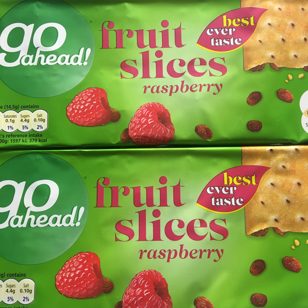 15x Go Ahead Raspberry Fruit Slices (3 Packs of 5x3 Slices)