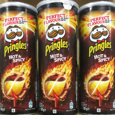 5x Pringles Hot & Spicy Flavour Sharing Crisps (5x130g)