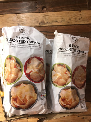 36x Packets of M&S Assorted Crisps 6x6 Packs (6x6x25g)