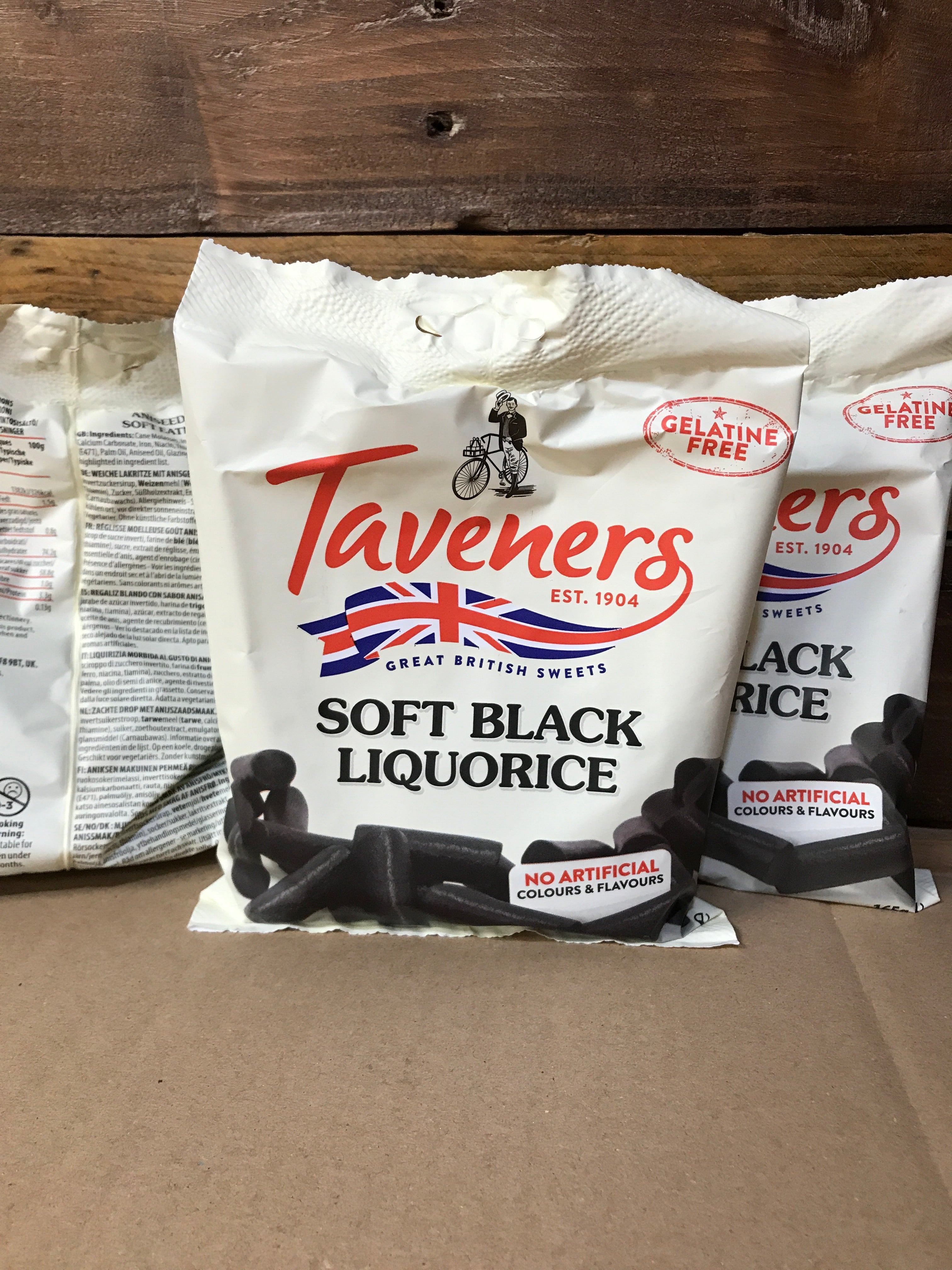 Igangværende luft gøre det muligt for 3x Taveners Soft Black Liquorice Gelatine Free (3x165g) | Low Price Foods  Ltd