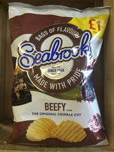 2x Seabrook Beefy Flavour Crinkle Cut Crisps Sharing Bag (2x80g)