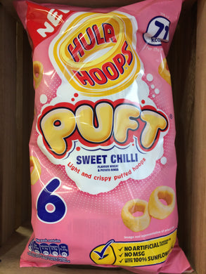Hula Hoops Puft Sweet Chilli 6 x 15g pack
