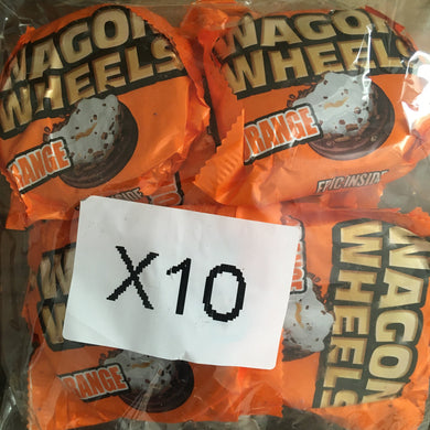 10x Mis-Shape Wagon Wheels Orange (10x Pack)