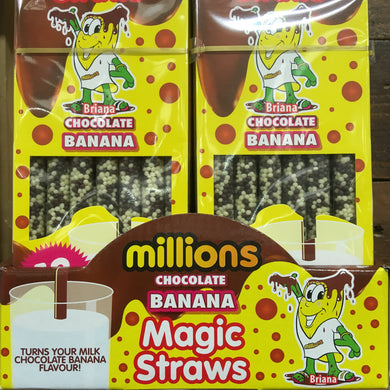 26x Millions Magic Straws Chocolate & Banana (2 Packs of 13 Straws)
