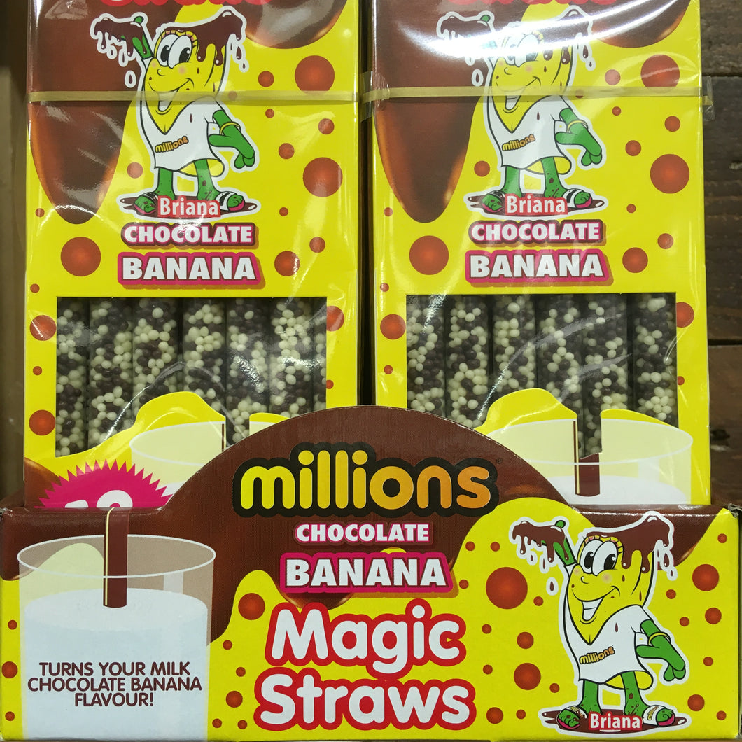 26x Millions Magic Straws Chocolate & Banana (2 Packs of 13 Straws)
